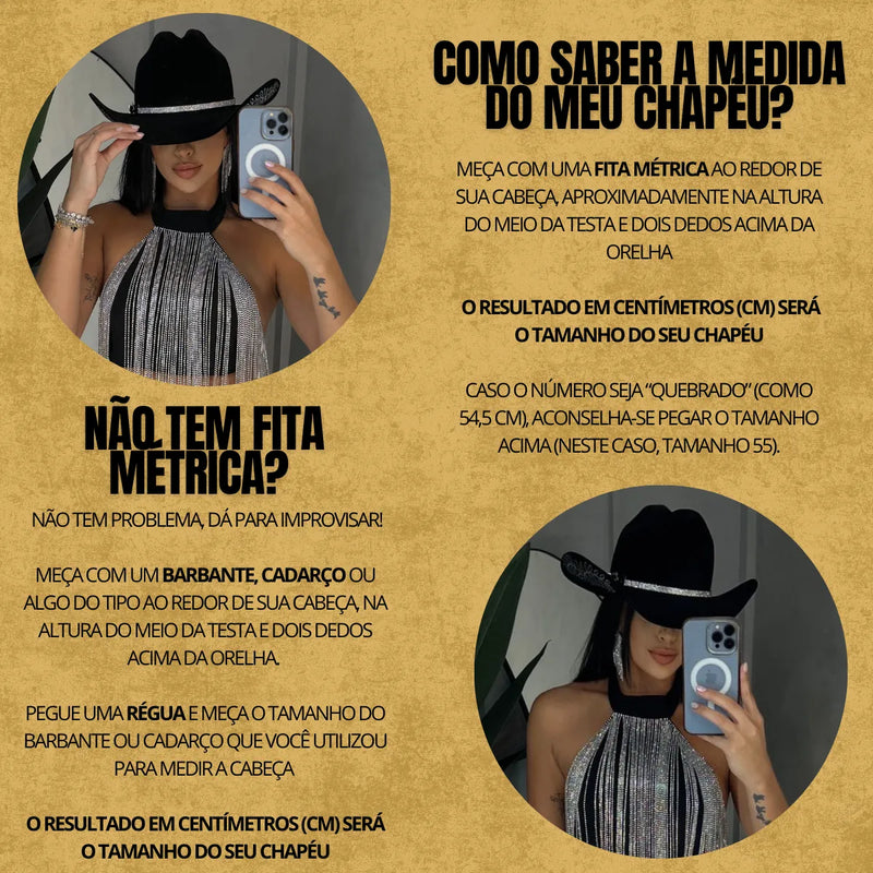 Chapéu De Strass Country/rodeio/pecuária/boideira/ana Castel